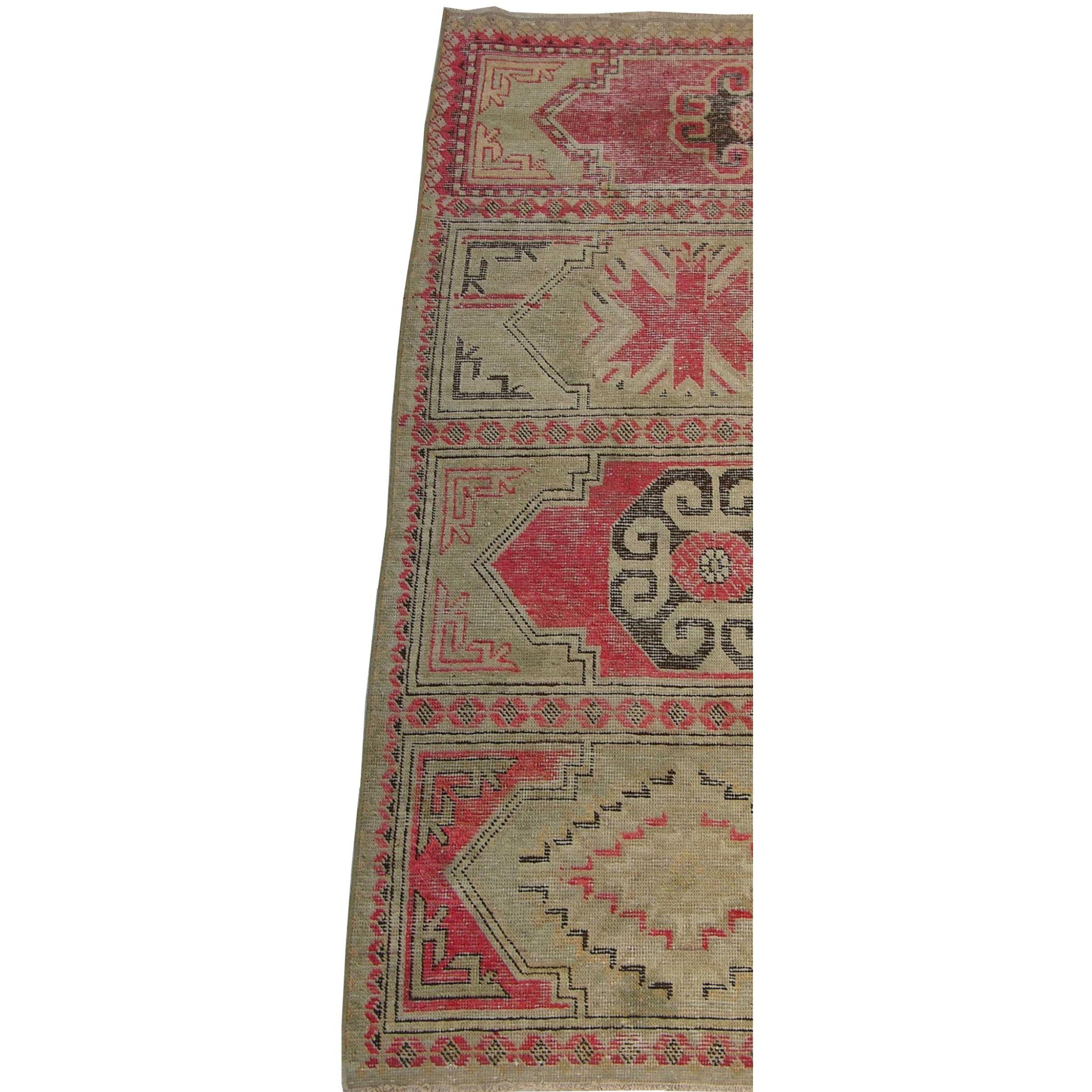Asiatique Tapis Khotan Samarkand ancien des années 1900 - 6'1'' X 2'6'' en vente