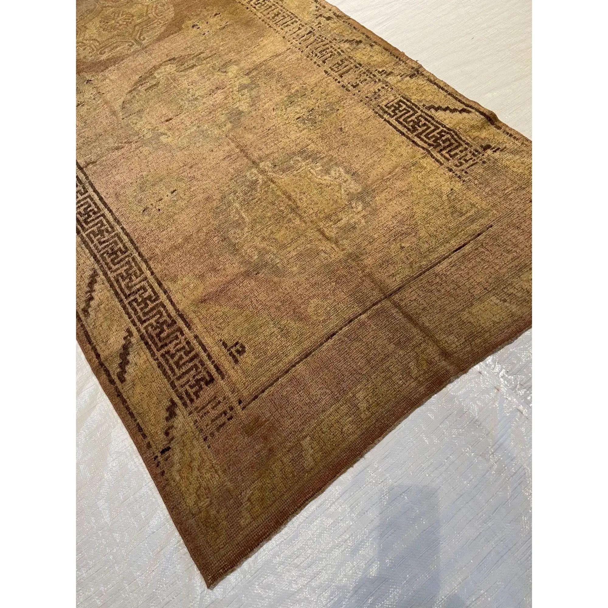 1900s Antike Khotan Samarkand Teppich 8'4'' X 4'4'' im Zustand „Gut“ im Angebot in Los Angeles, US