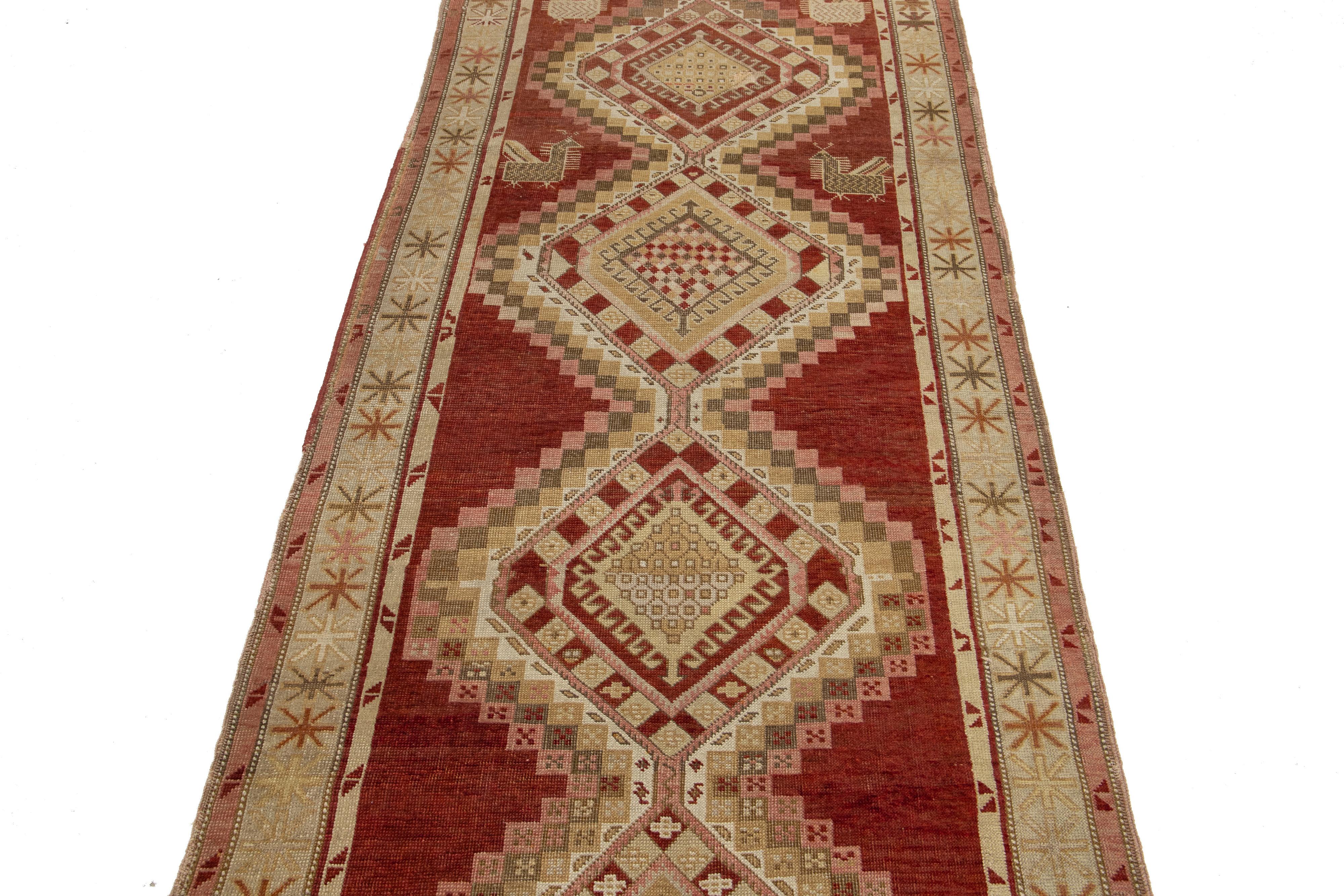 Runner in lana Malayer antico del 1900 in colore rosso-ruggine in vendita 1