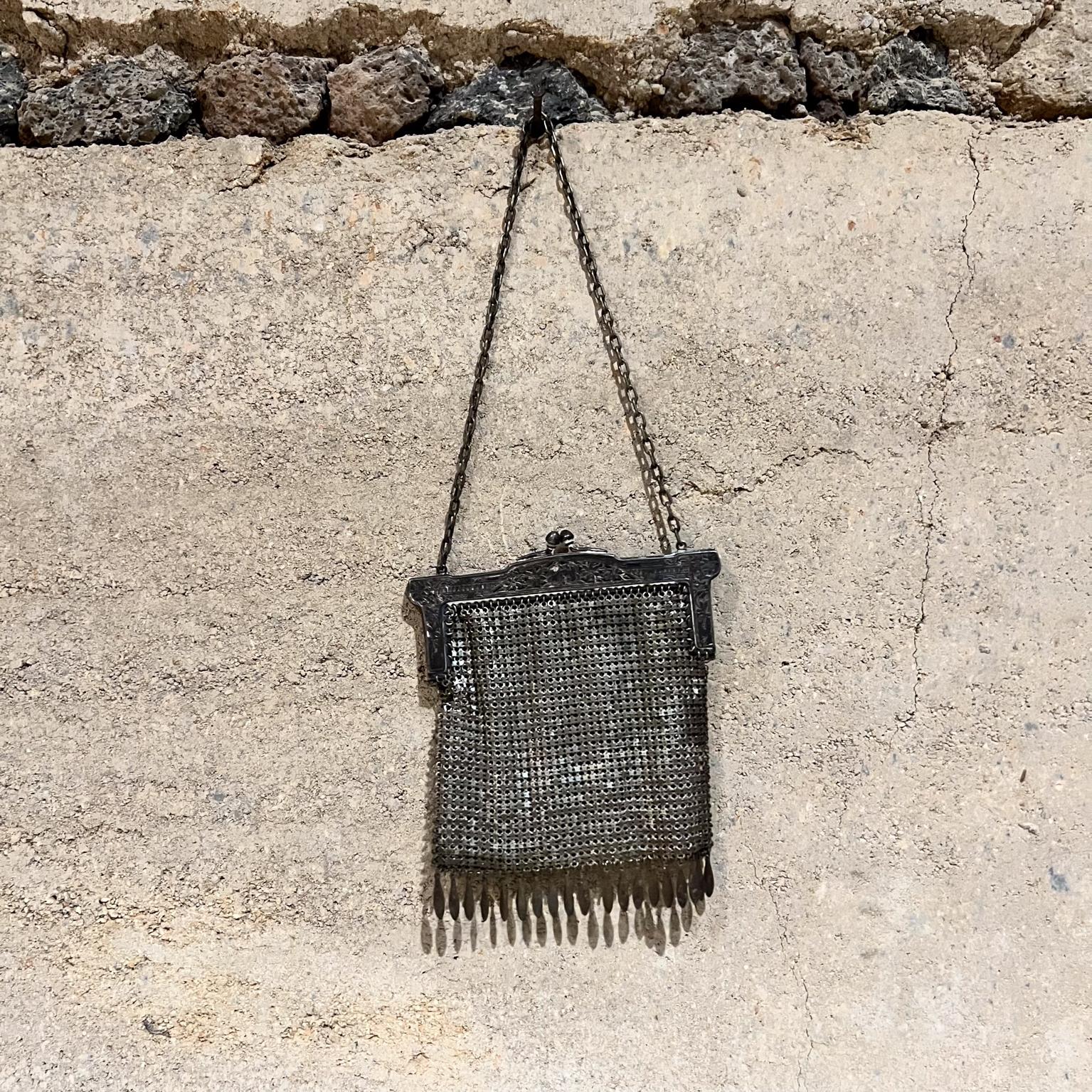 AMBIANIC presents
Antique Mesh Purse Handbag Evening Victorian circa 1900s
14 long x 5.5 w x .5 thick, purse only 6 h x 5 w
Stamped
Original vintage unrestored
Refer to images