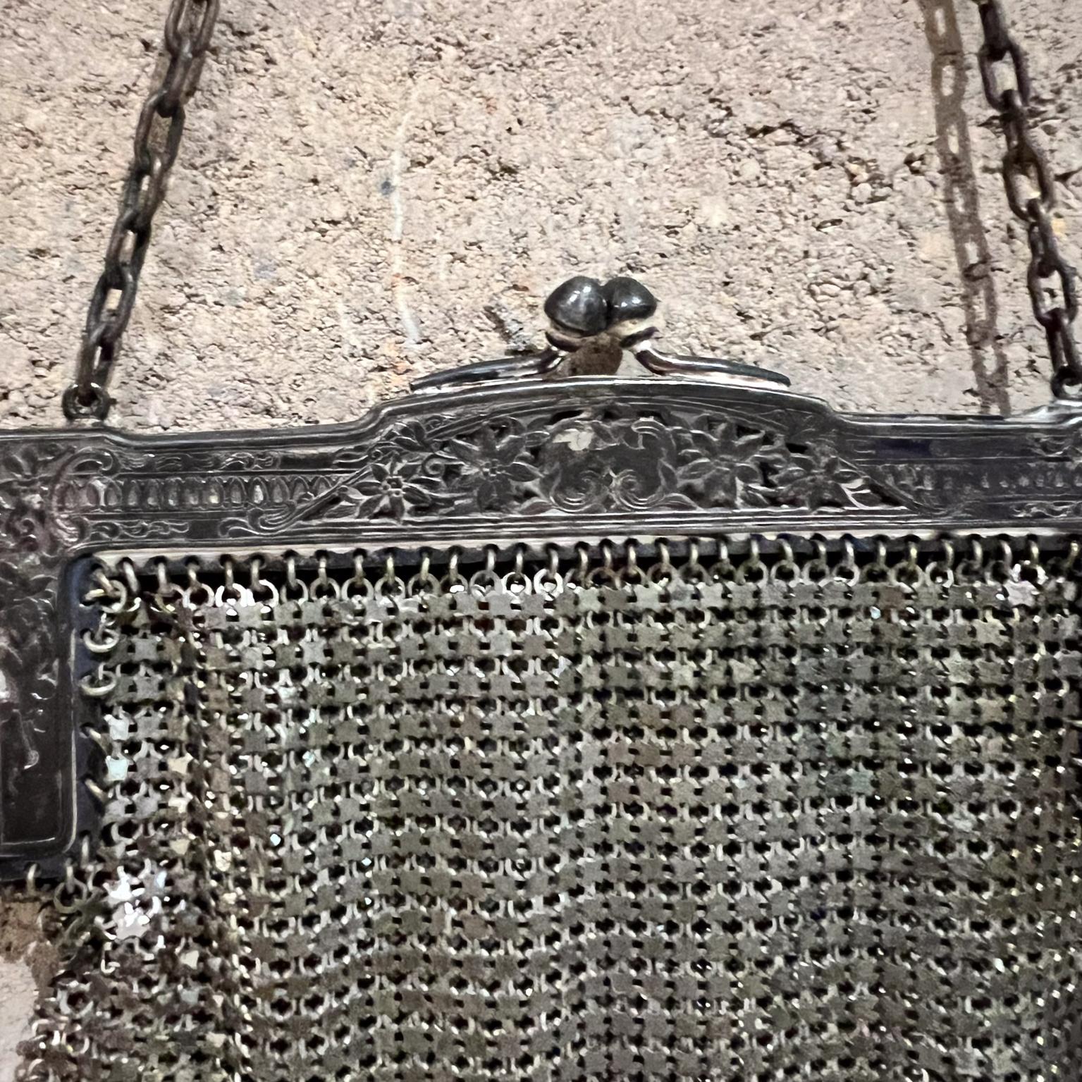 20th Century 1900s Antique Mesh Purse Evening Bag Victorian For Sale