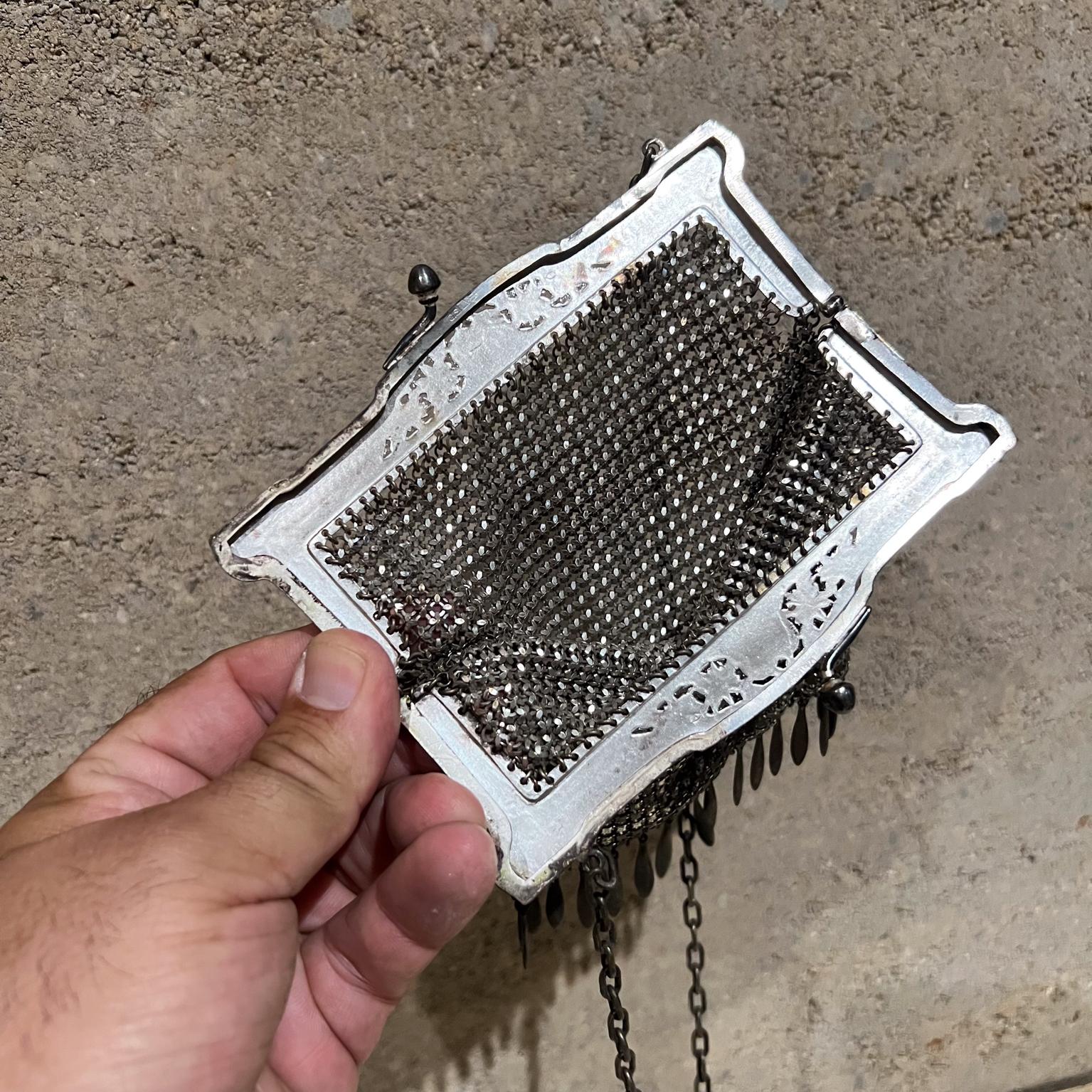 1900s Antique Mesh Purse Evening Bag Victorian For Sale 3