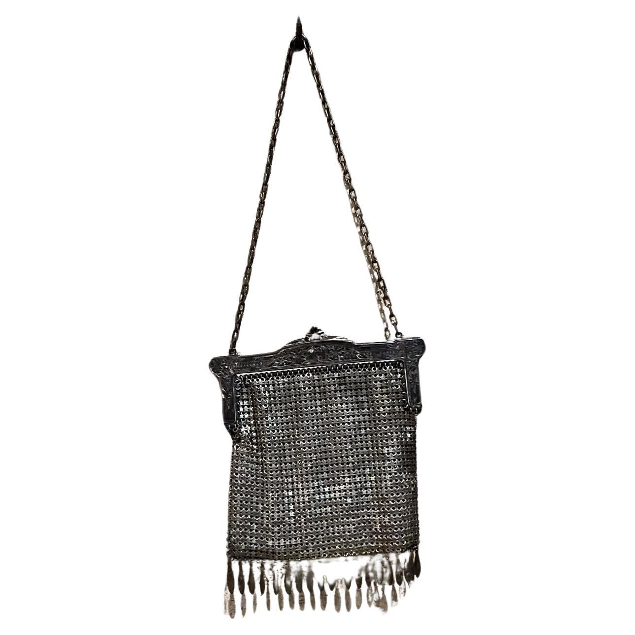 1900s Antique Mesh Purse Evening Bag Victorian
