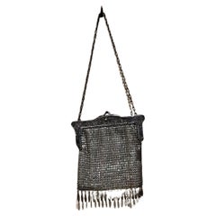 Borsa da sera a rete antica del 1900 Vittoriana