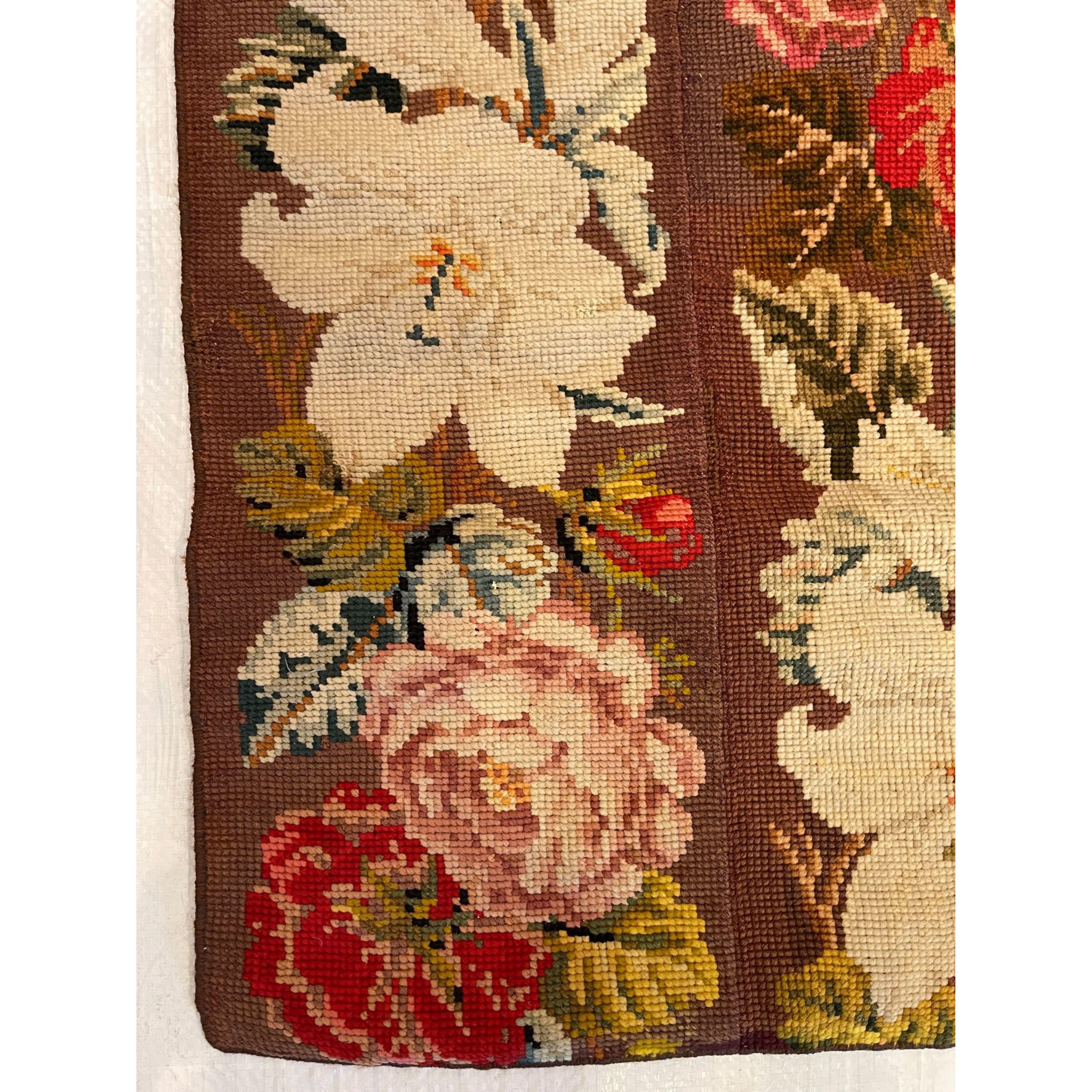 Other 1900s Antique Needlework Floral Design For Sale