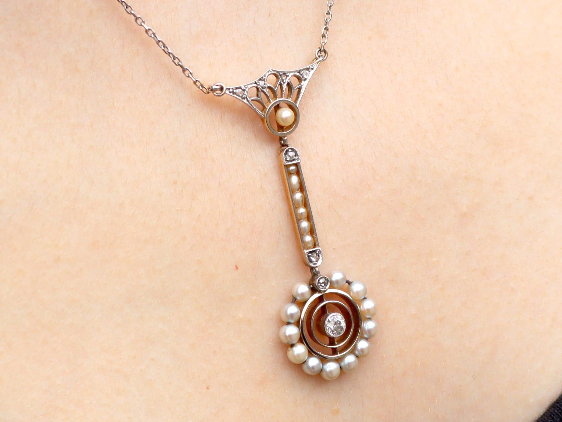 1900, Ciondolo antico in oro con perle e diamanti in vendita 4