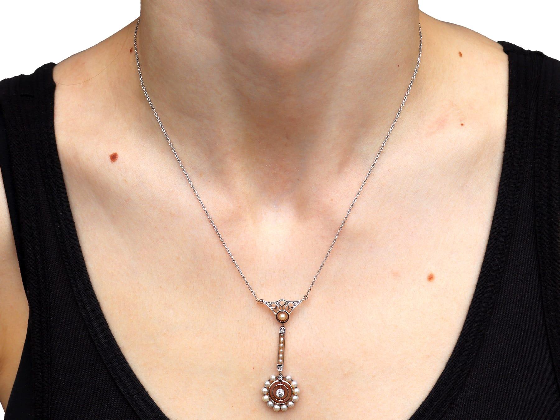 1900, Ciondolo antico in oro con perle e diamanti in vendita 3