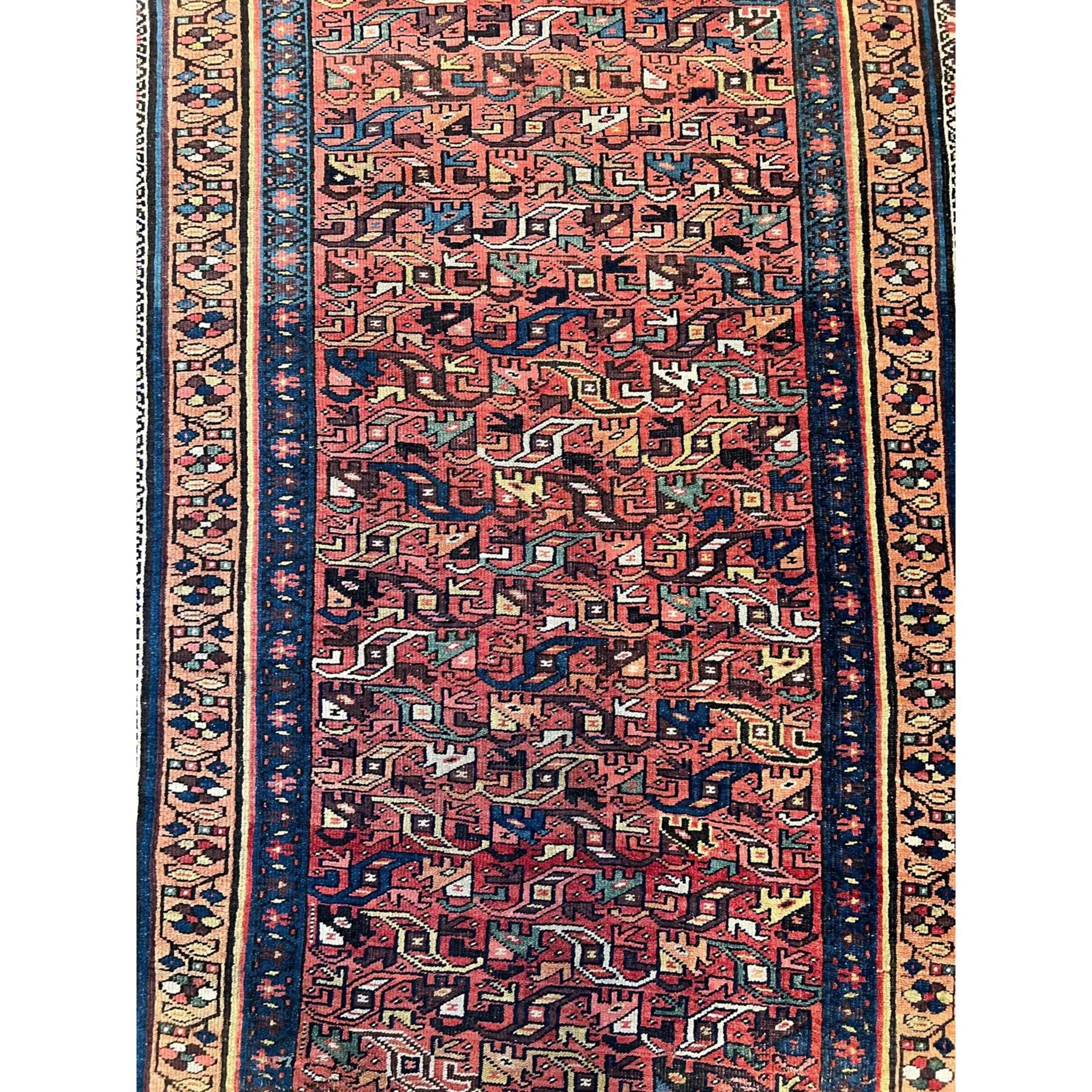 Tribal 1900s Antique Persian Bidjar Rug For Sale