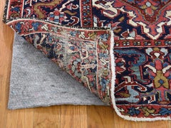 1900s Antique Persian Heriz Hand-Knotted Oriental Rug- 3′6″ × 4′4″