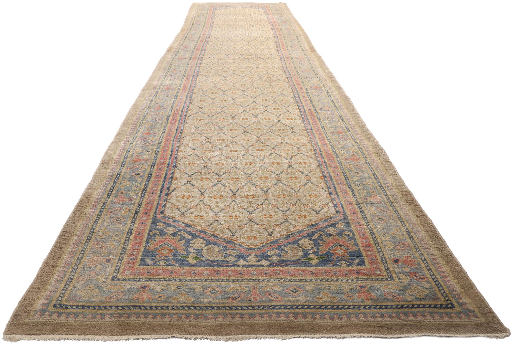 Coloniale spagnolo Antico tappeto persiano Kerman del 1900 con stile moderno in vendita
