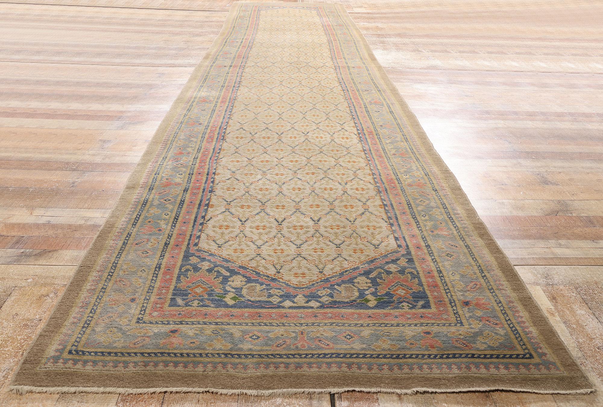 Lana Antico tappeto persiano Kerman del 1900 con stile moderno in vendita