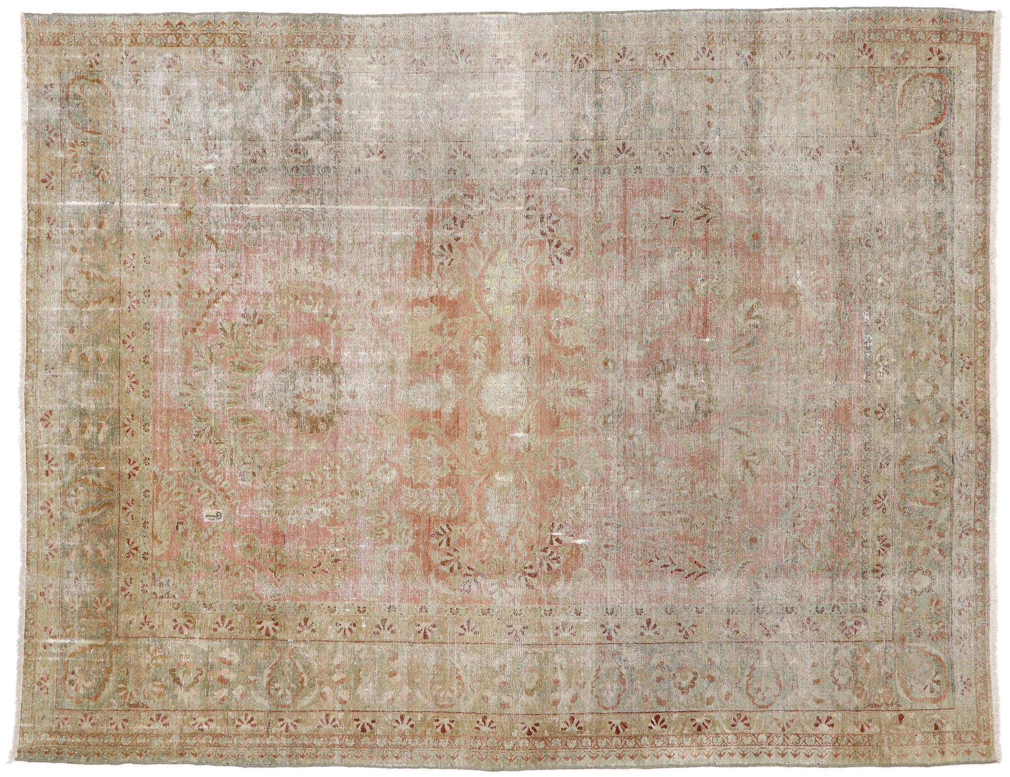 1900's Antique Persian Lilihan Carpet For Sale 3