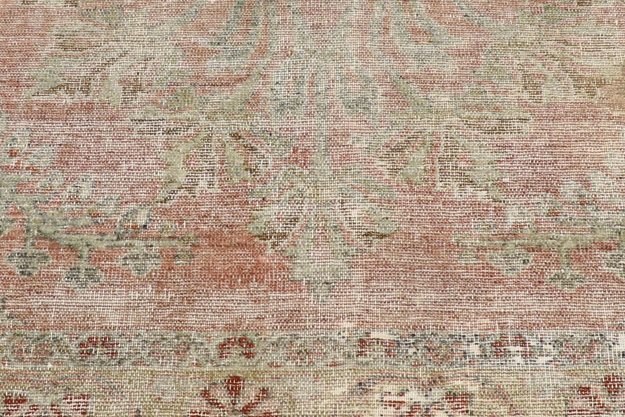 1900's Antique Persian Lilihan Carpet In Distressed Condition For Sale In Dallas, TX