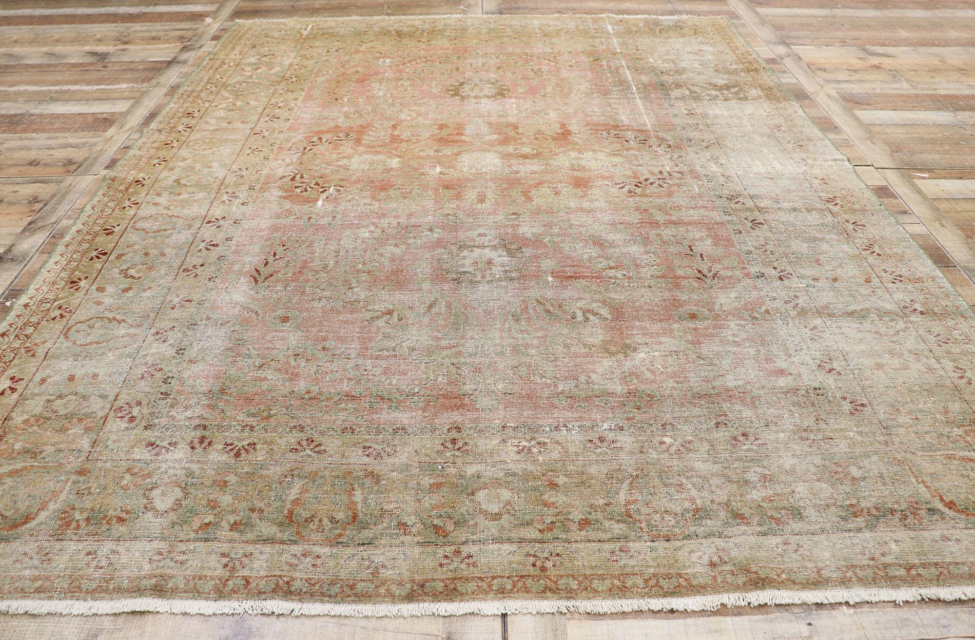 1900's Antique Persian Lilihan Carpet For Sale 1