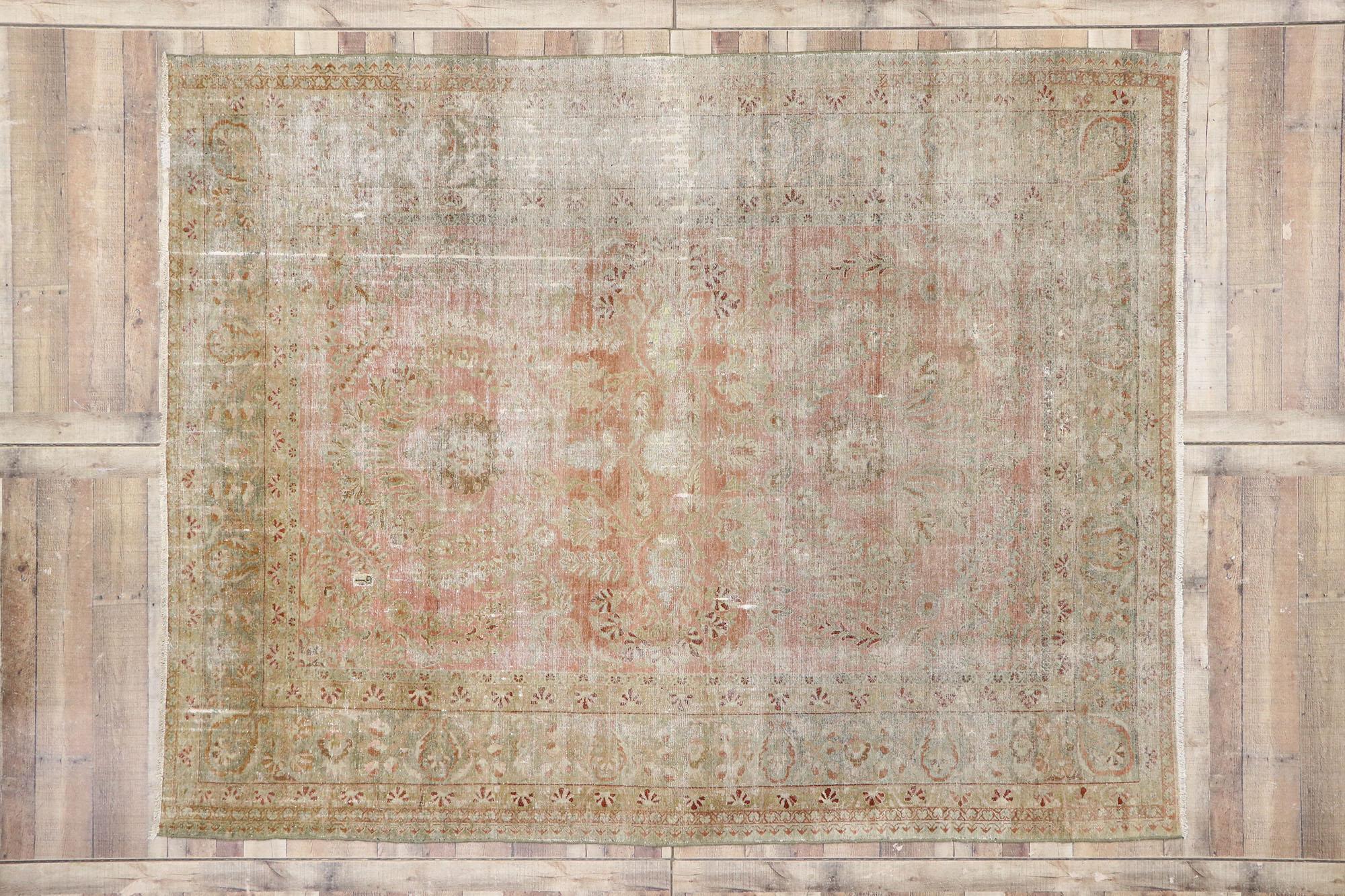 1900's Antique Persian Lilihan Carpet For Sale 2