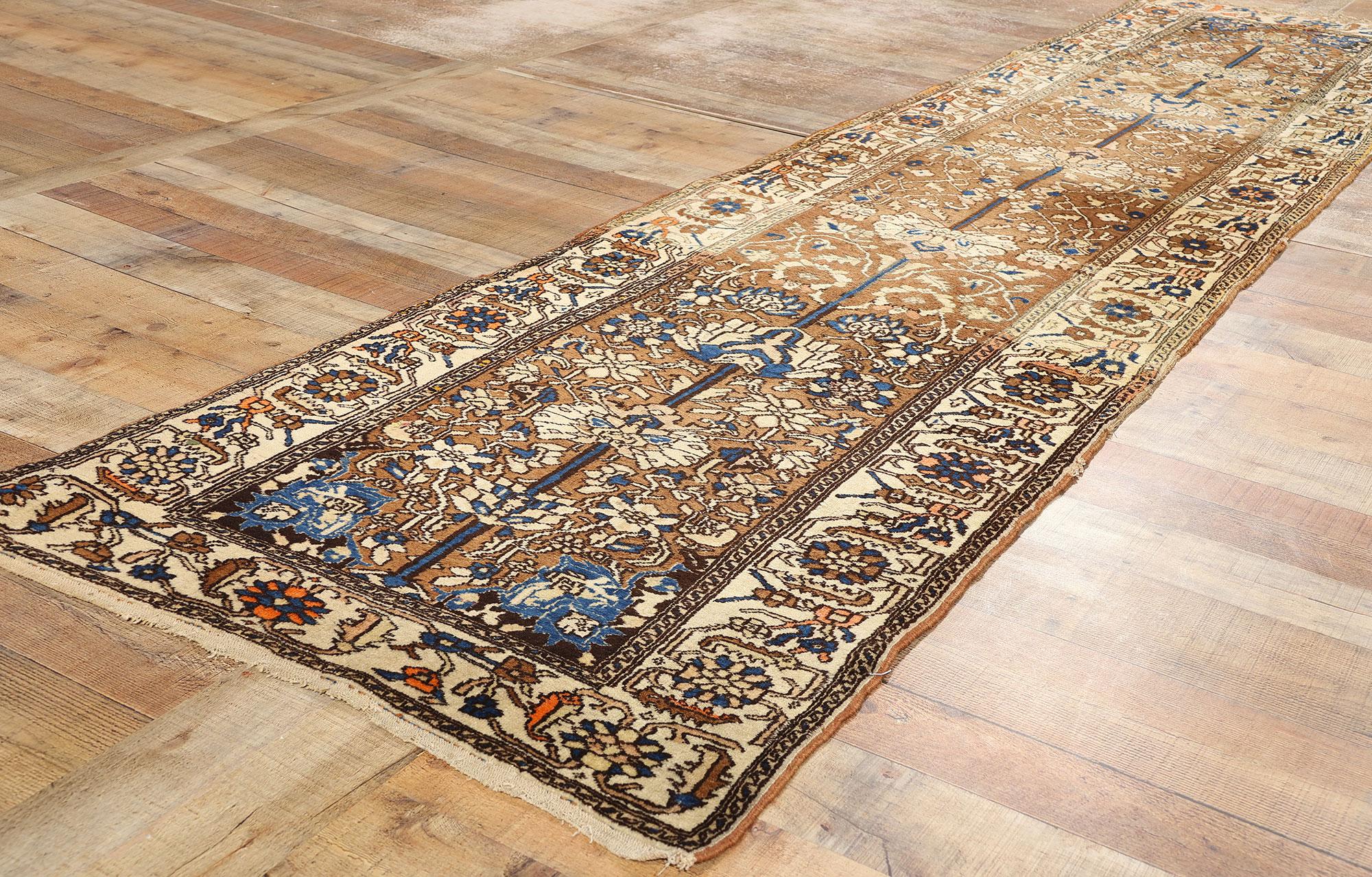 Wool Antique Persian Malayer Rug Runner, 02'10 X 11'10 For Sale