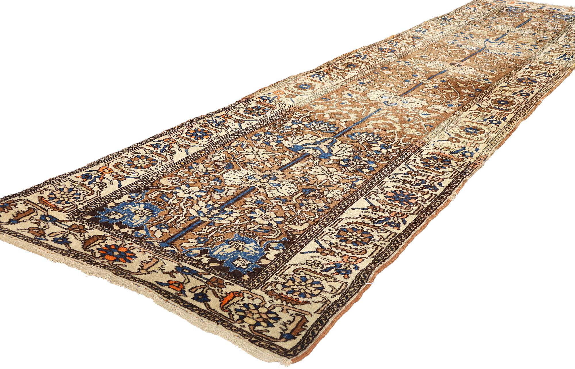 70741 Antique Persian Malayer Rug Runner, 02'10 X 11'10. Antique Persian Malayer runners are long, narrow hand-knotted wool rugs originating from Malayer, Iran, prized for their age, intricate designs, and exceptional craftsmanship. These historical