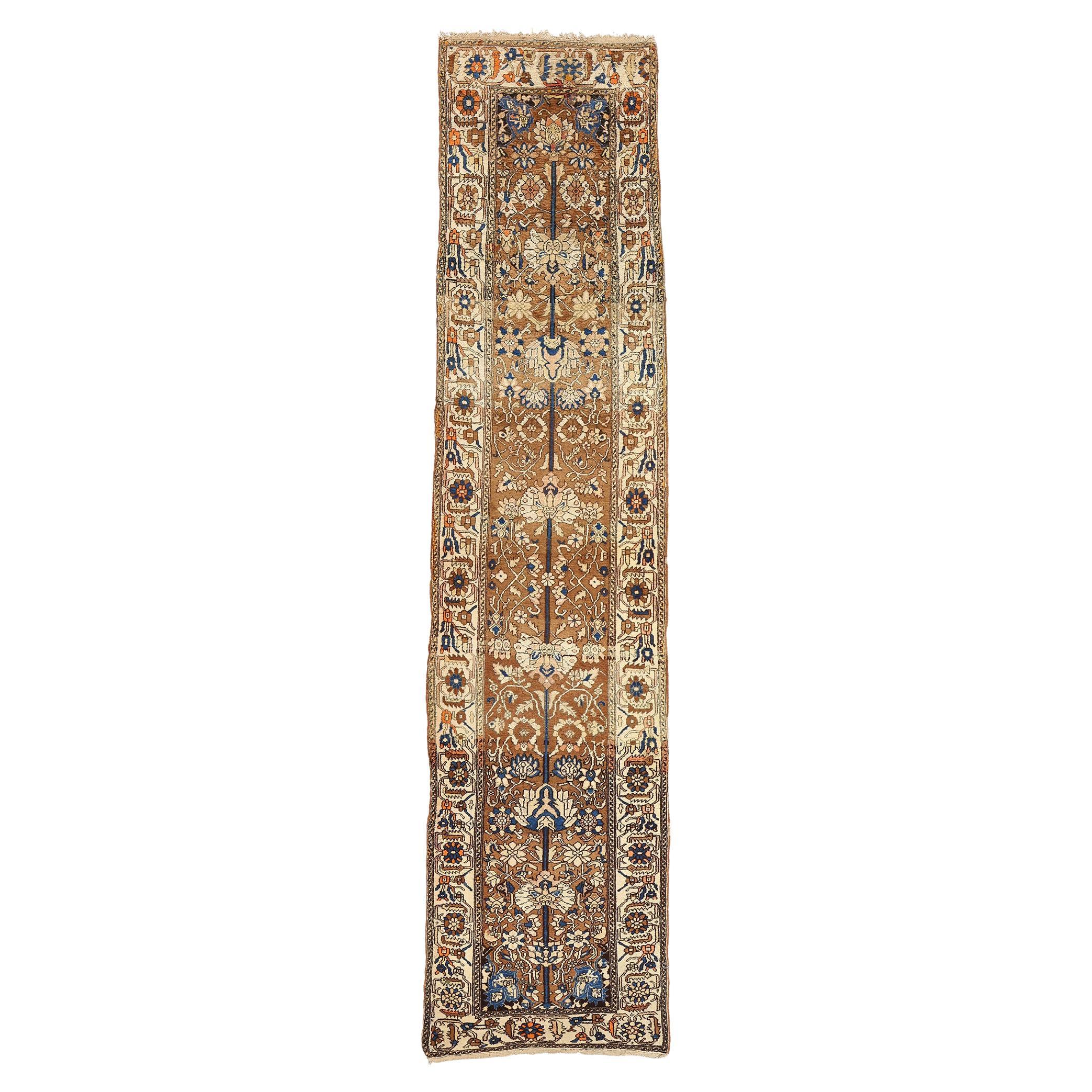 Antique Persian Malayer Rug Runner, 02'10 X 11'10 For Sale