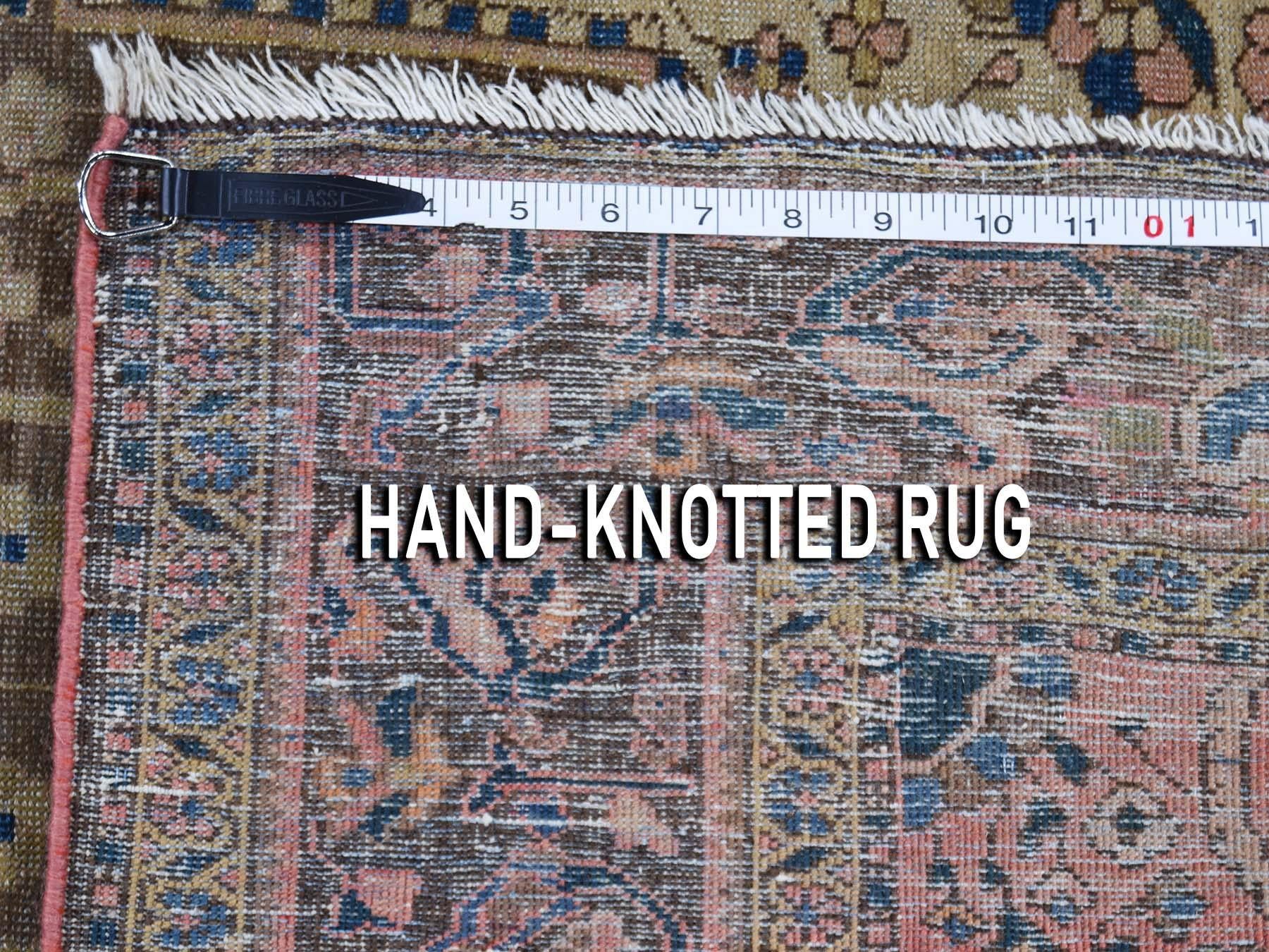 Hand-Knotted 1900s Antique Persian Sarouk Fereghan Wool Handmade Oriental Rug