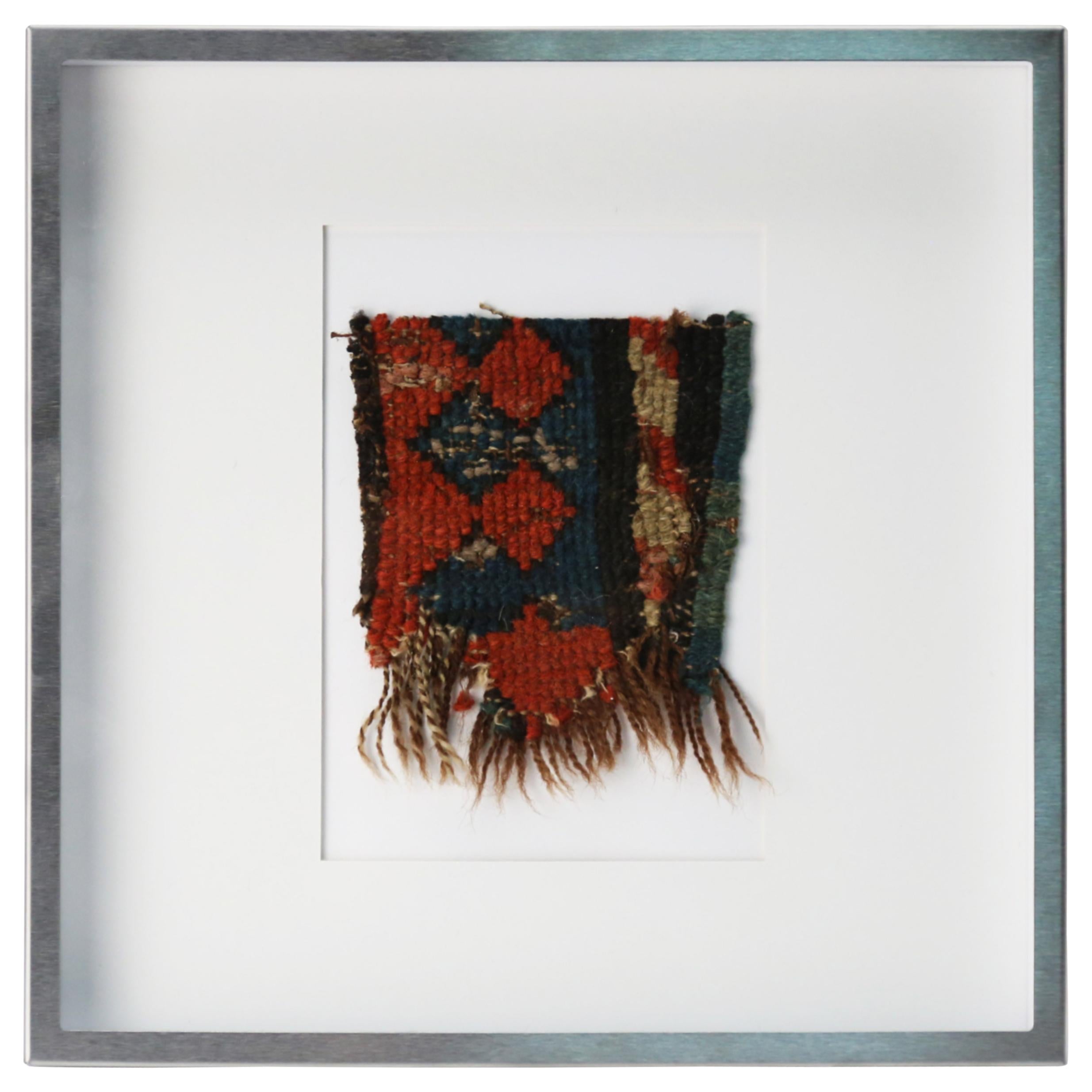 1900s Antique Persian Shirvan Rug Fragments Wall and Table Decor at 1stDibs