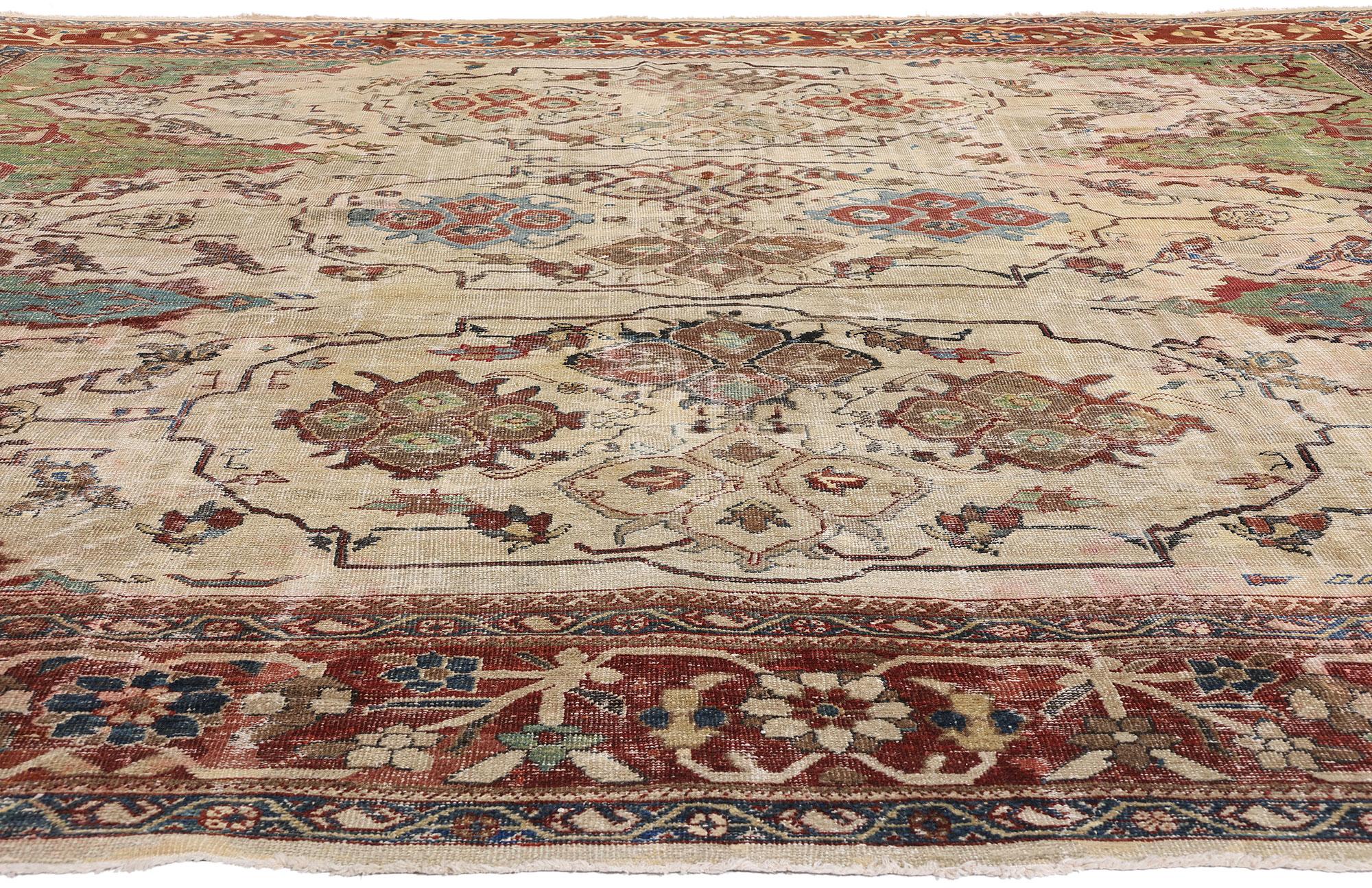 1900's Antiker Persischer Sultanabad Teppich, 13'08 x 12'05 (Handgeknüpft) im Angebot