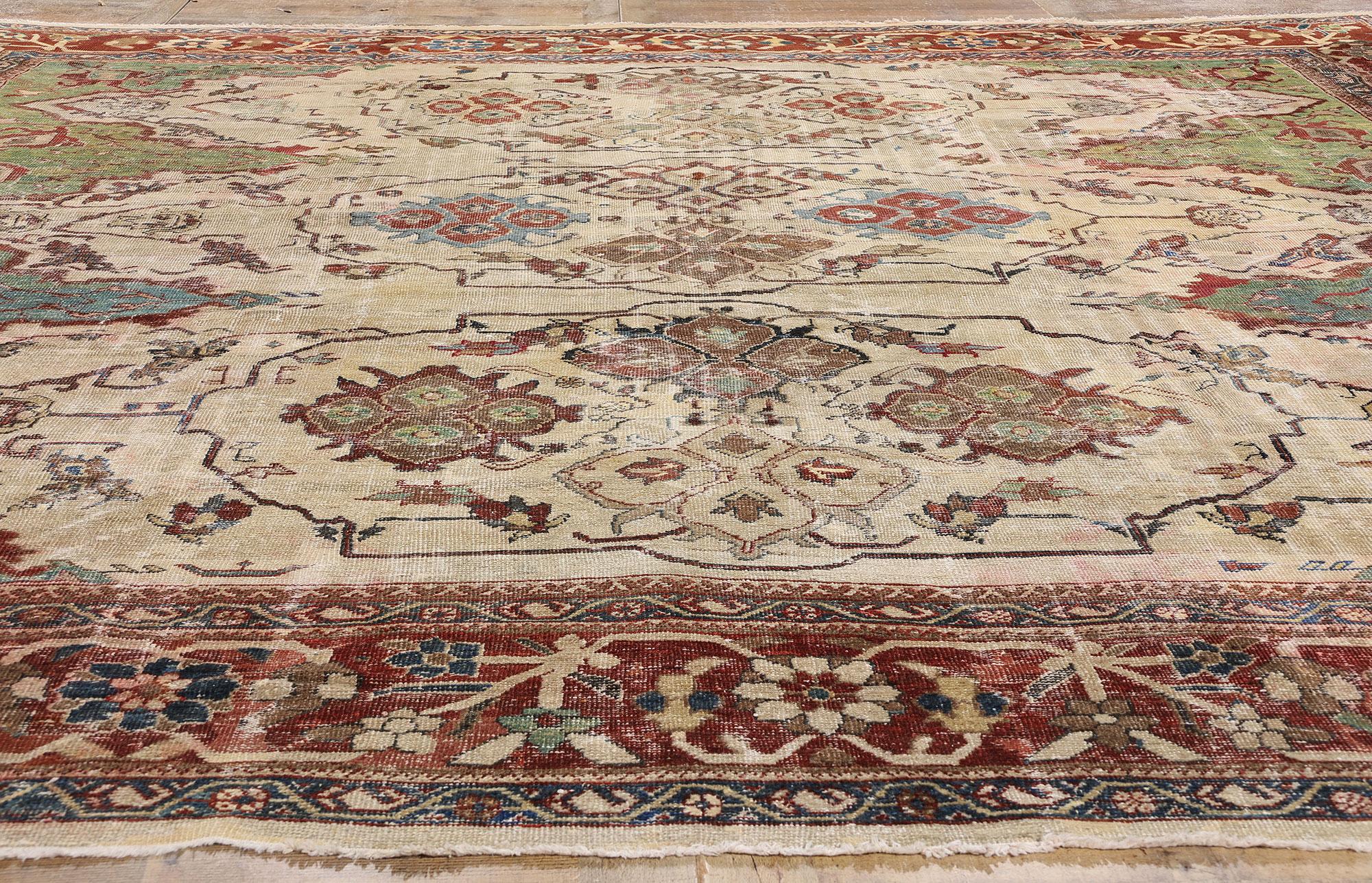 1900's Antiker Persischer Sultanabad Teppich, 13'08 x 12'05 im Angebot 2