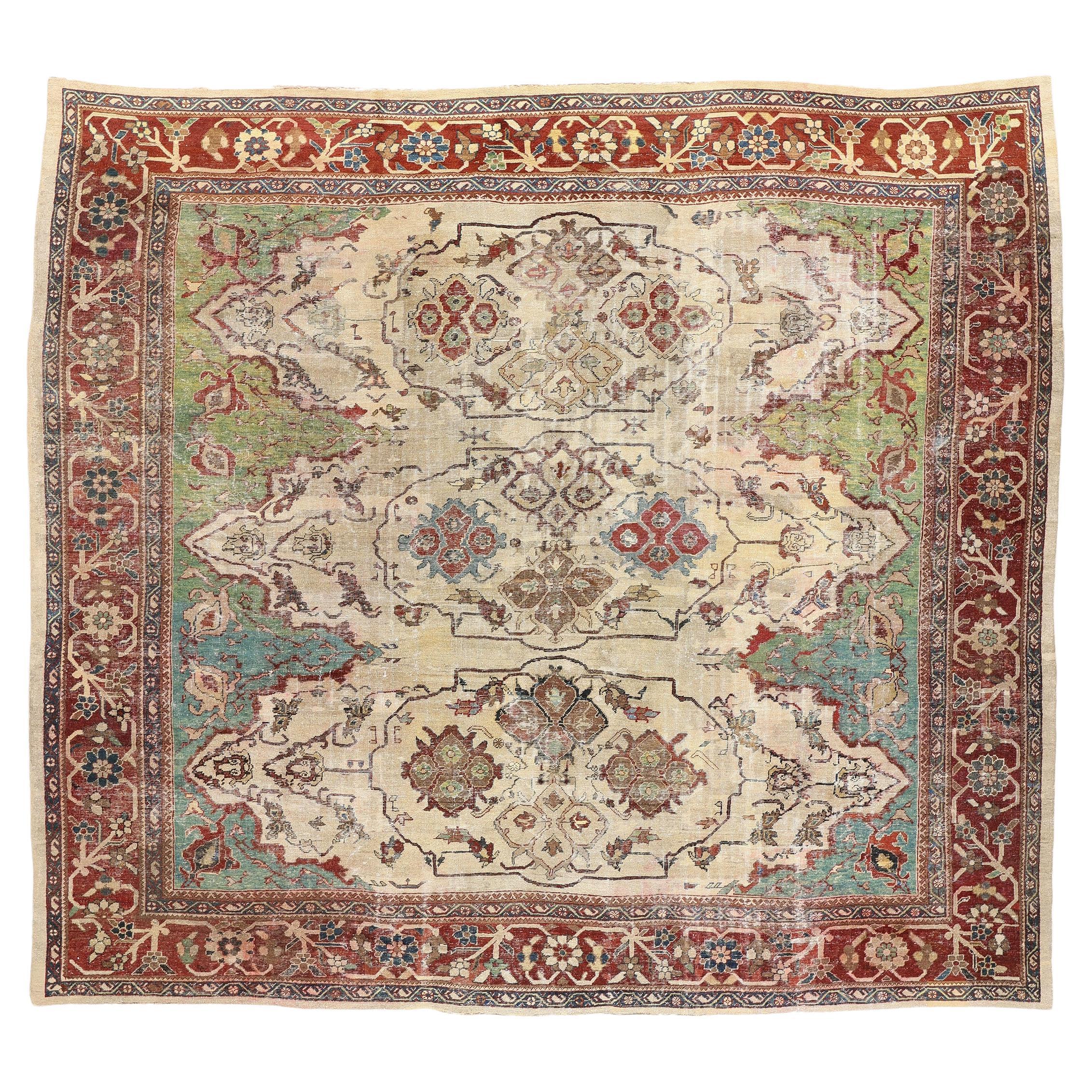 Tapis persan ancien de Sultanabad des années 1900, 13'08 x 12'05