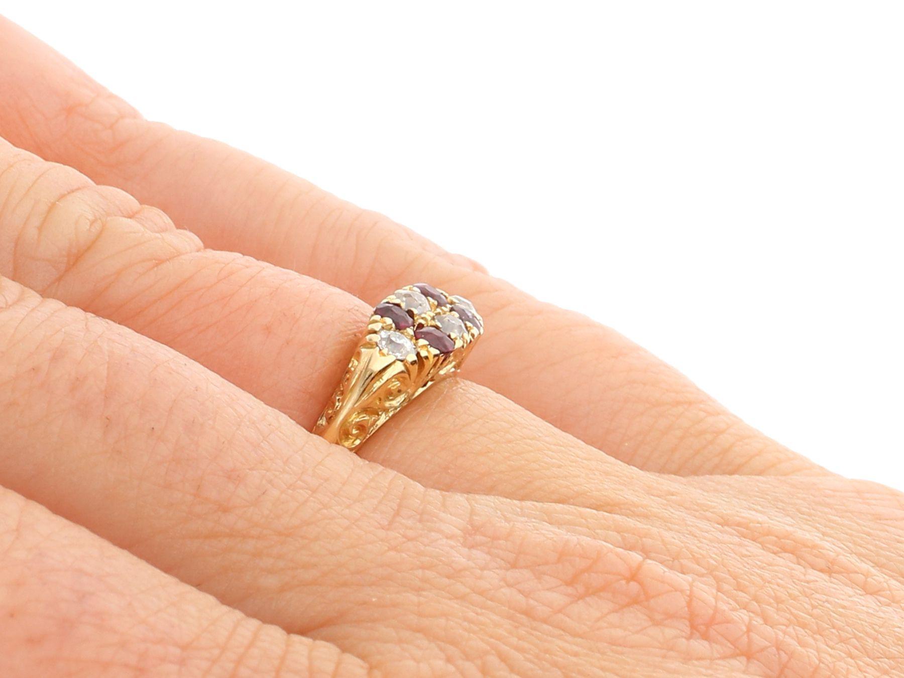 1900s, Antique Ruby and Diamond Yellow Gold Cocktail Ring In Excellent Condition In Jesmond, Newcastle Upon Tyne