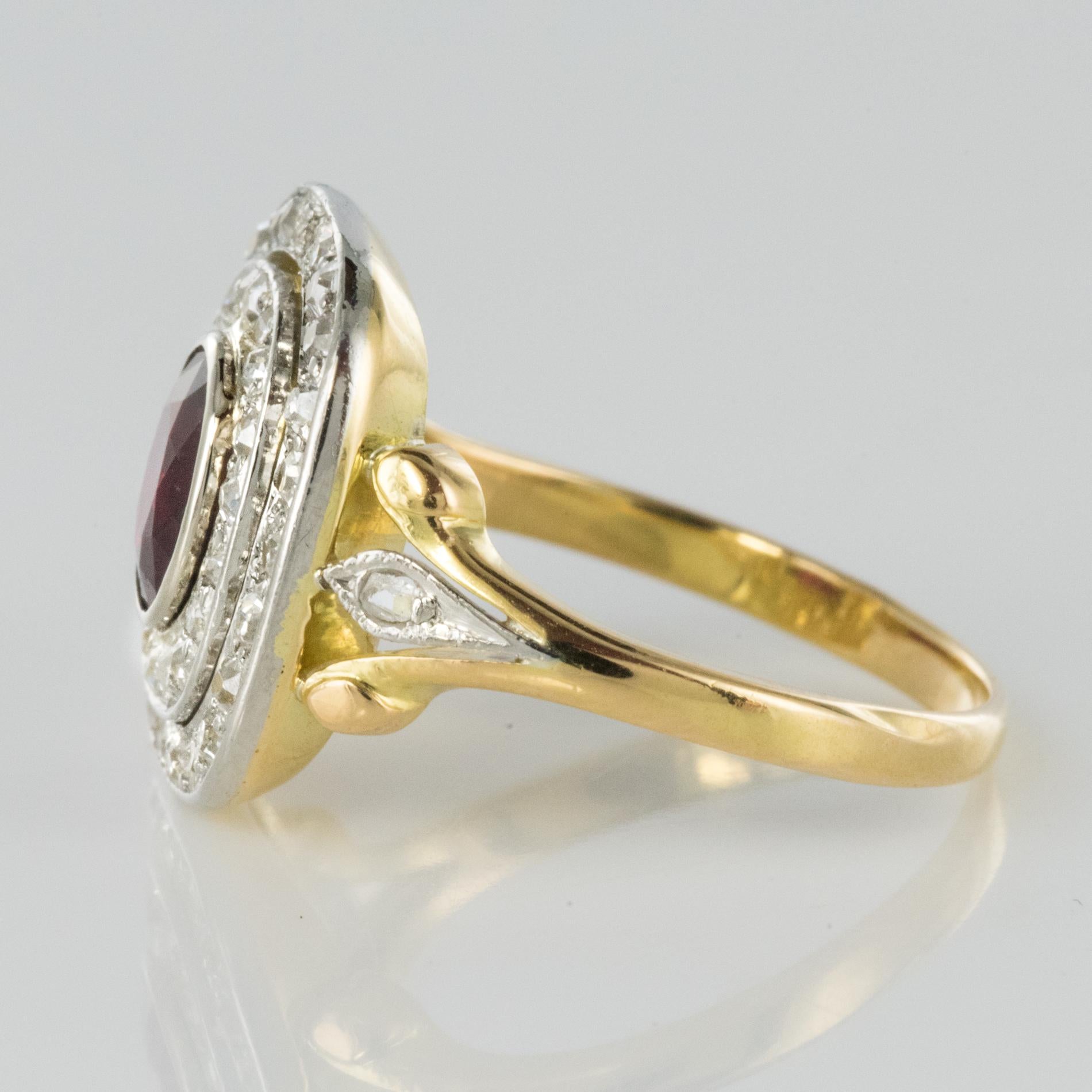 antique ruby cluster ring