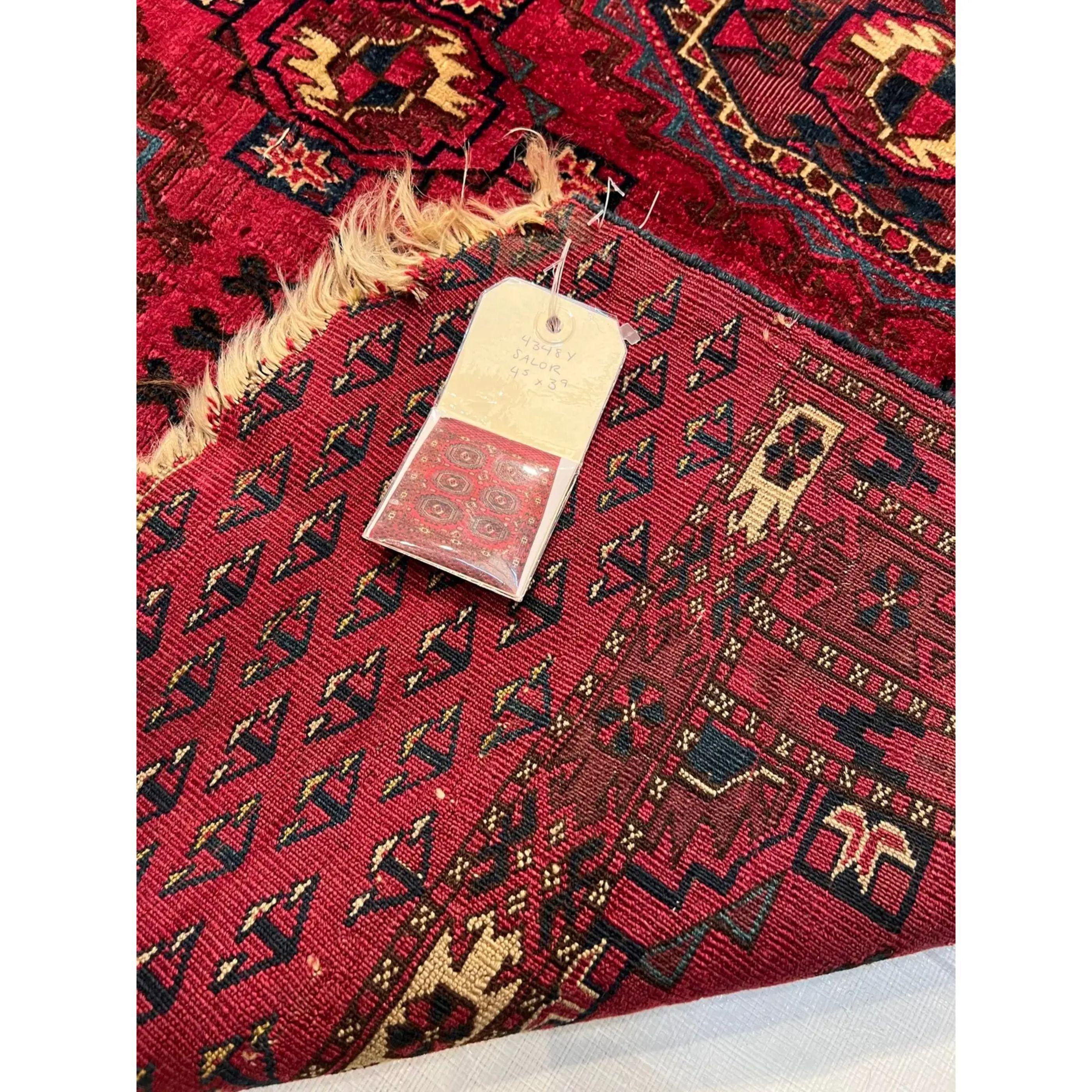 Tribal 1900s Antique Salor Rug For Sale