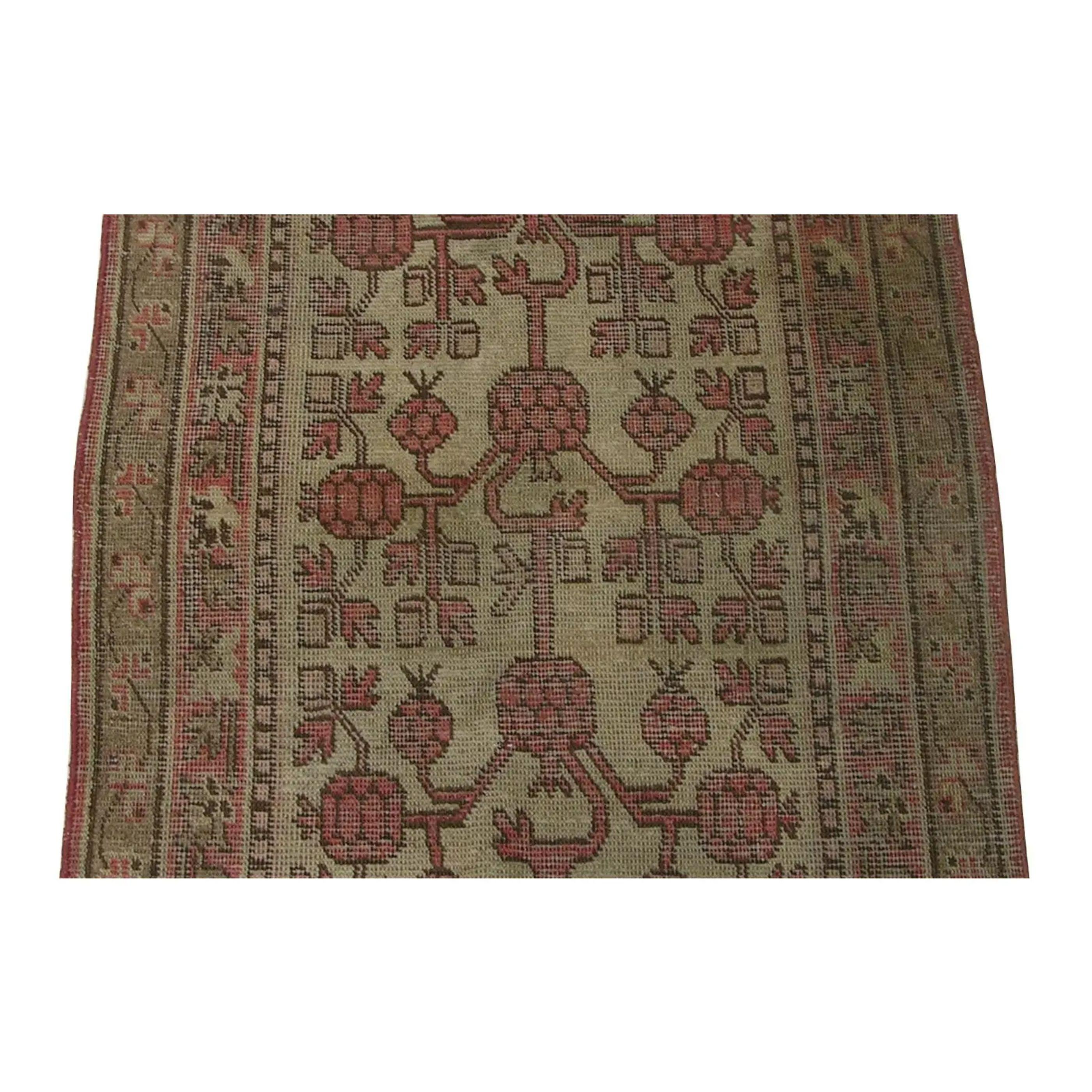 Empire 1900s Antique Samarkand Rug-4'7'' X 2'7'' For Sale