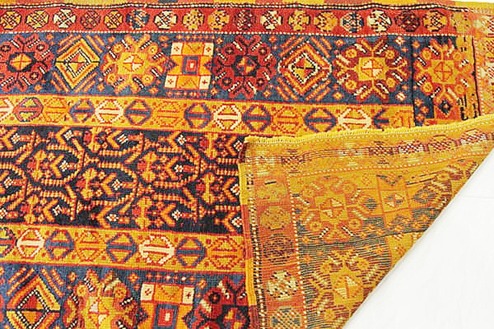 Early 20th Century 1900s Antique Turkish Oushak Runner Rug with Red and Orange Medallions For Sale