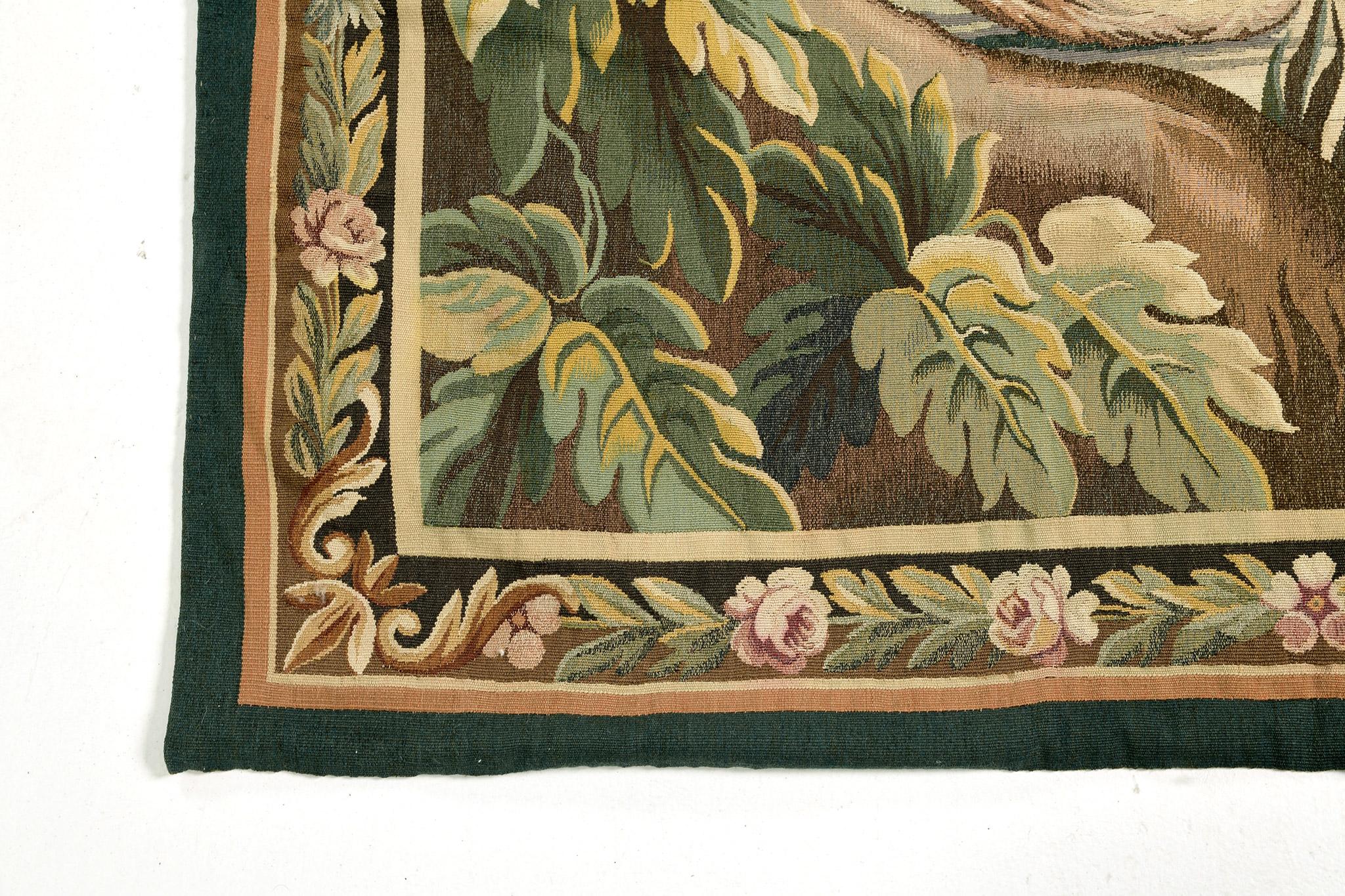 1900's Antike Vertikale Französische Tapisserie (Wolle) im Angebot