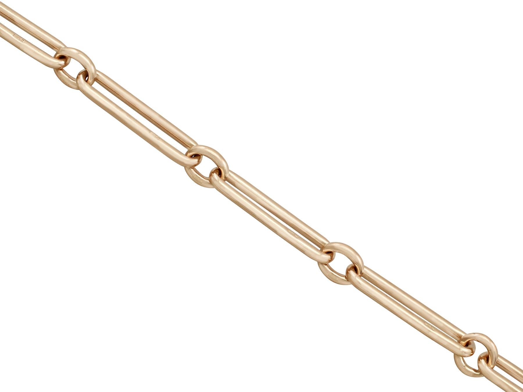 Women's or Men's 1900s Antique Yellow Gold Albert Watch Chain