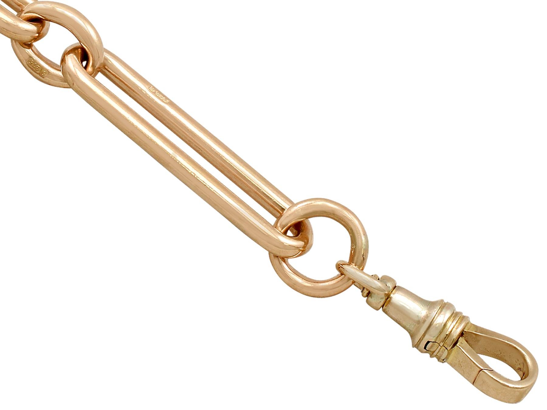 1900s Antique Yellow Gold Albert Watch Chain 2