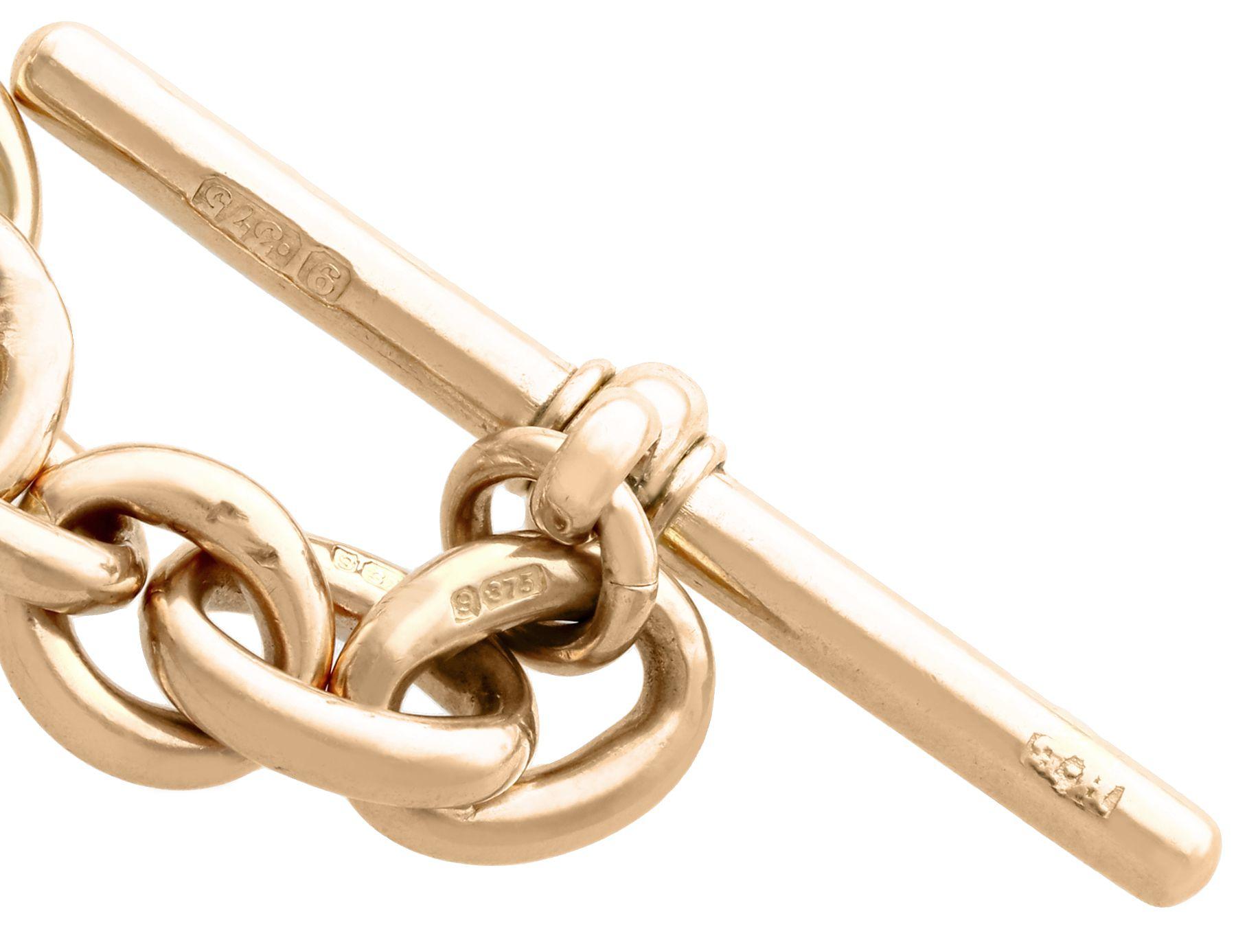 1900s Antique Yellow Gold Albert Watch Chain 3