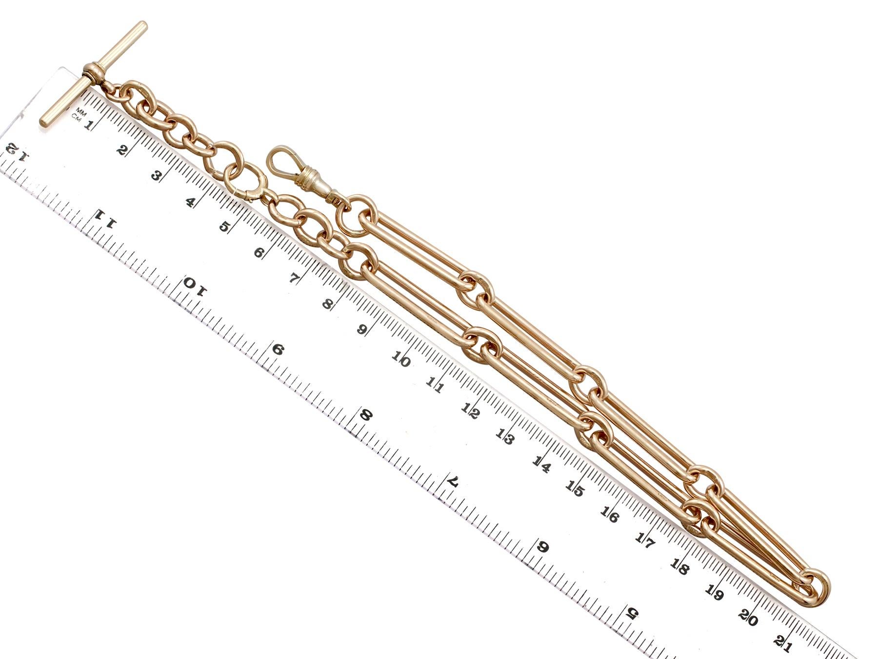 1900s Antique Yellow Gold Albert Watch Chain 4