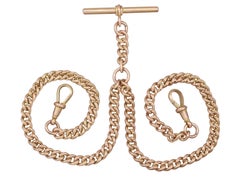 1900s Antique Yellow Gold Double Albert Watch Chain