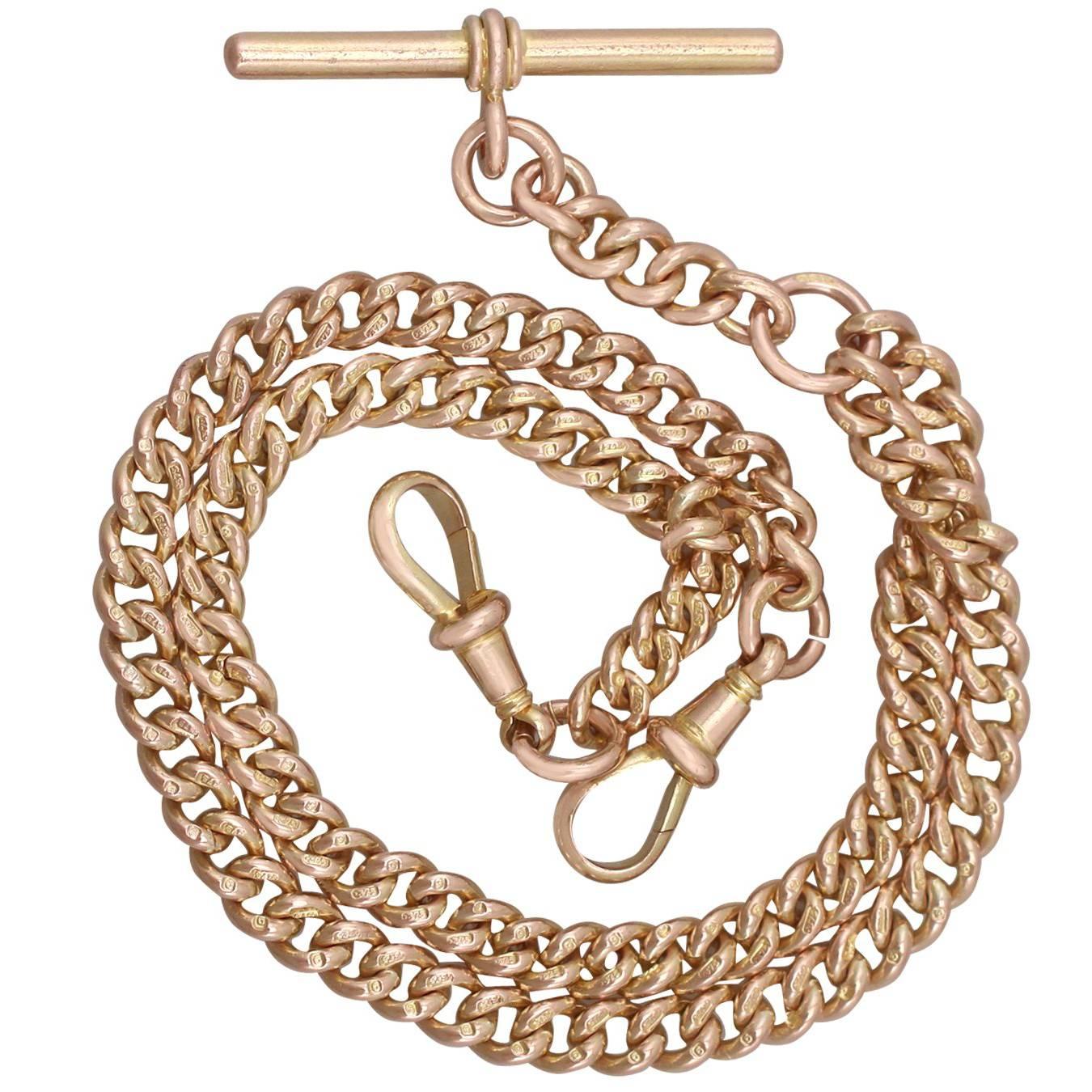 1900s Antique Yellow Gold Double Albert Watch Chain