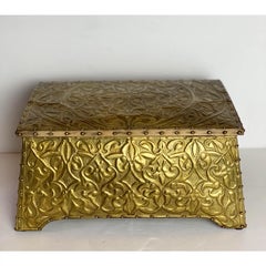 1900s Art Nouveau Brass Tin Box