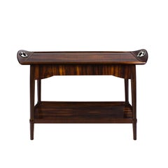 1900s Art Nouveau Dessert Table, Mahogany, Removable Tray - France