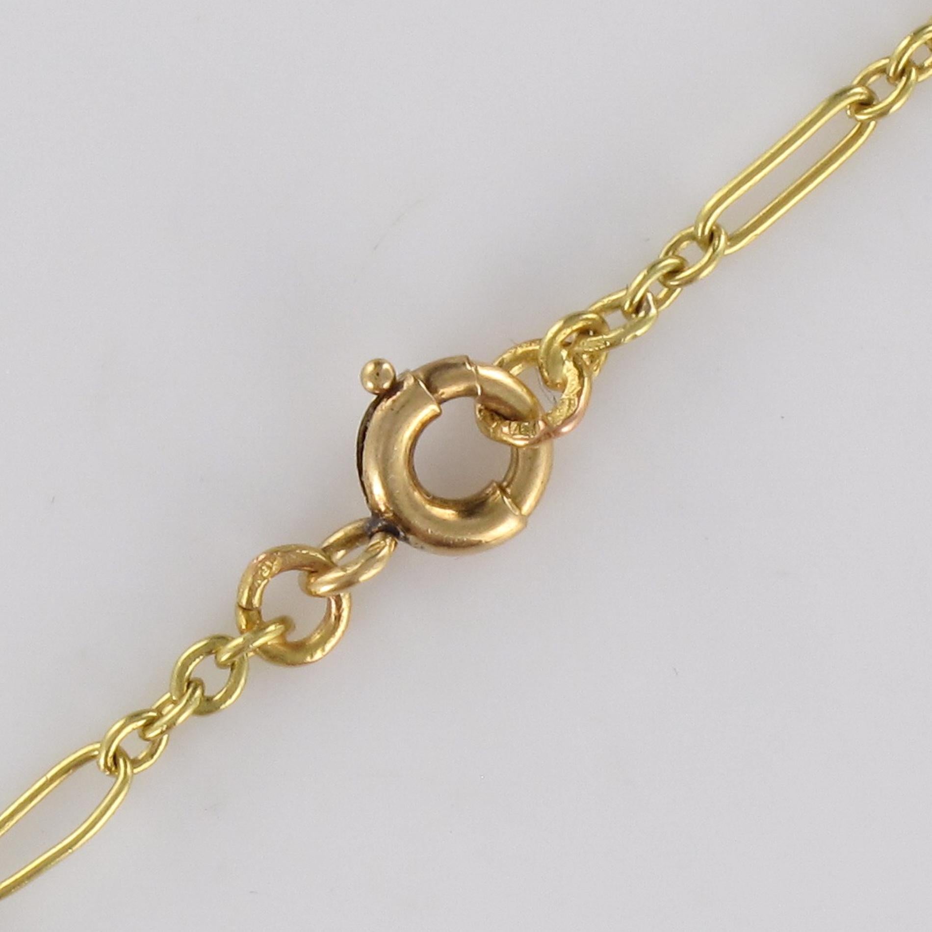 1900s Art Nouveau Gold Natural Pearl Enamel Drapery Necklace 4