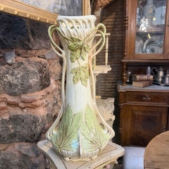 1900s Art Nouveau Hand-Crafted Ceramic Huge Italian Vase