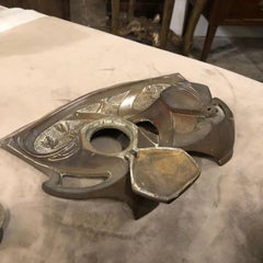 1900s Art Nouveau Solid Brass German Inkstand