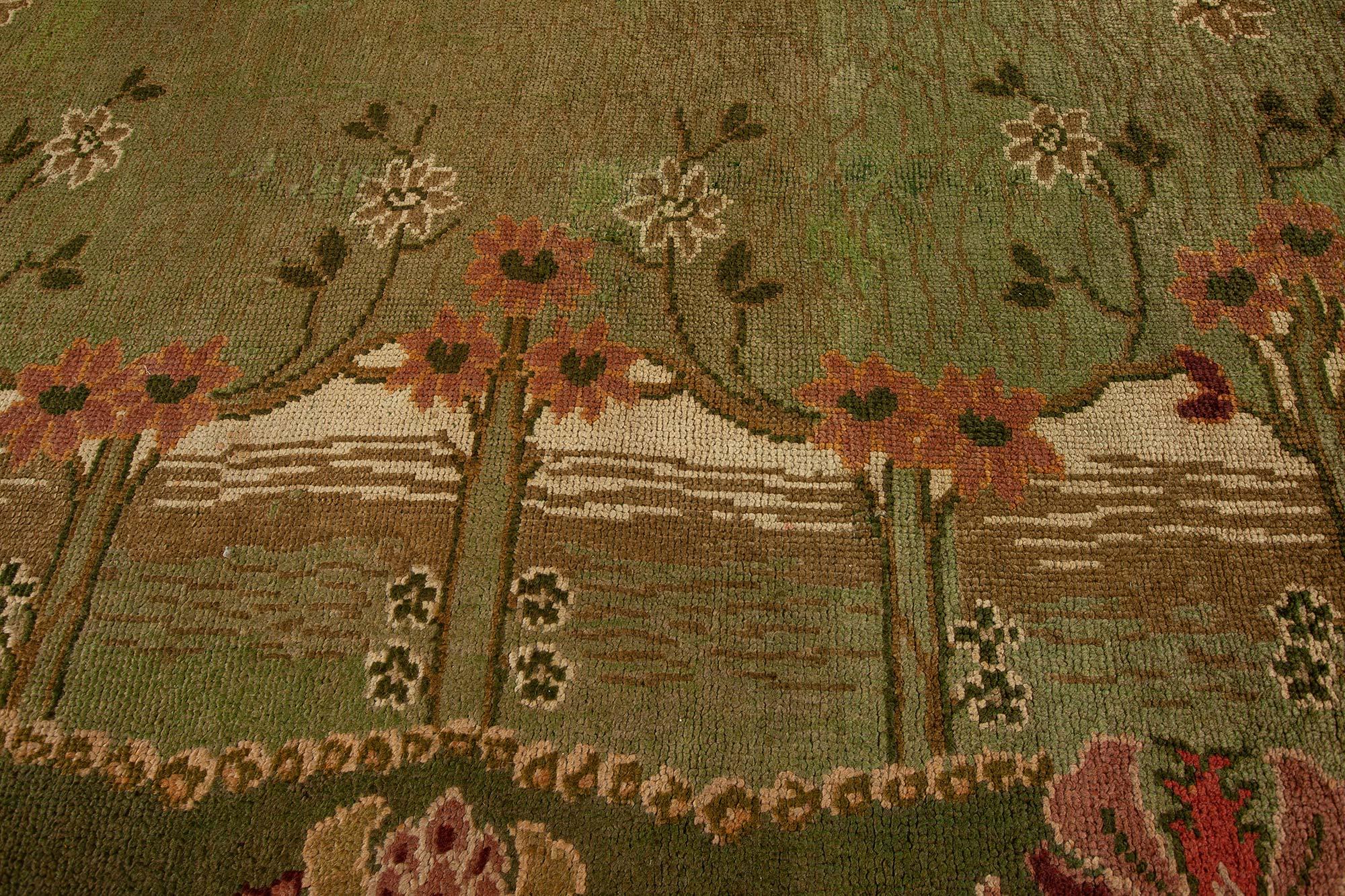 English Doris Leslie Blau 1900s Arts & Crafts Wool Rug by C.F.A. Voysey For Sale