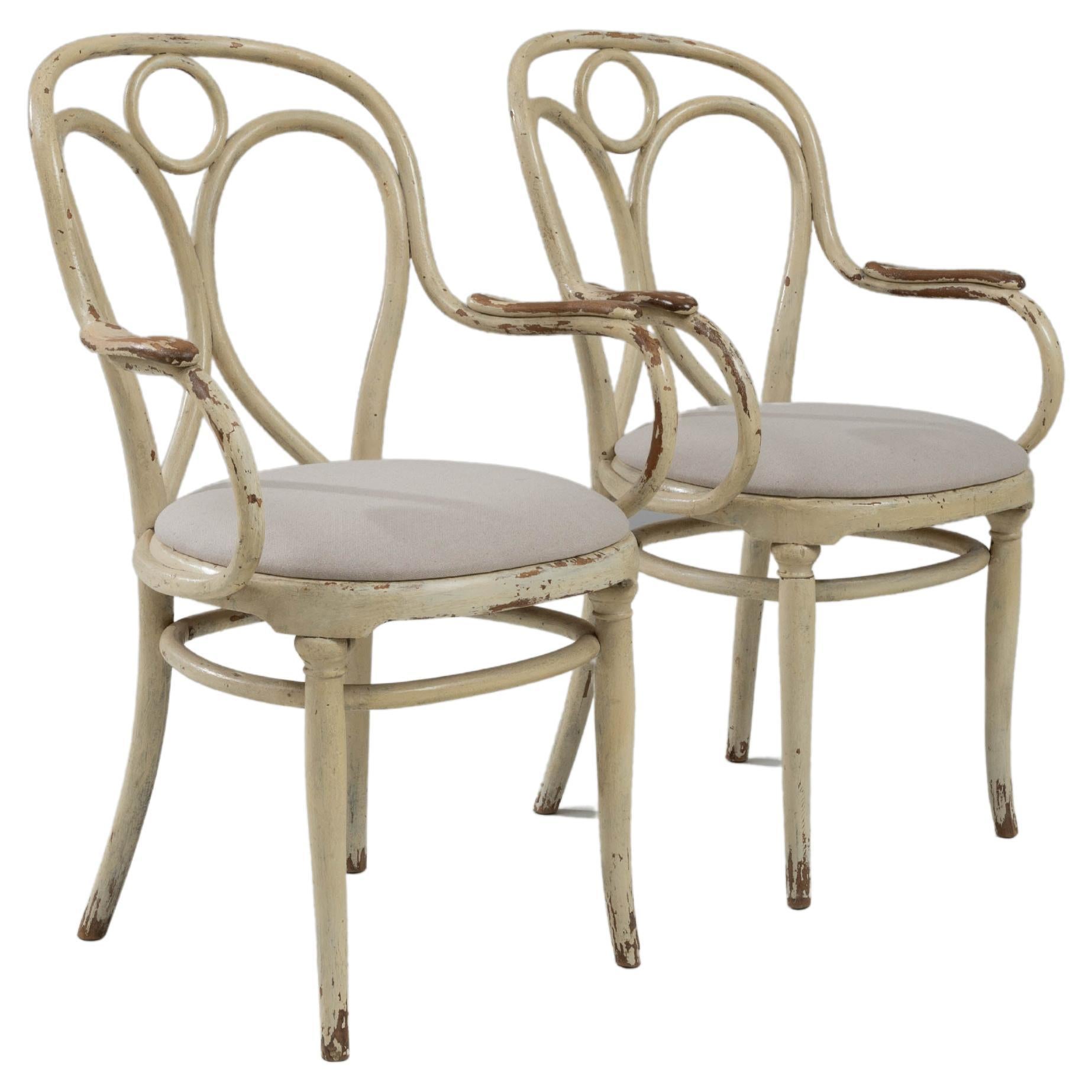 1900s Austrian Wooden Chairs, a Pair For Sale