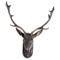 1900s Austrian Wooden Deer Decoration