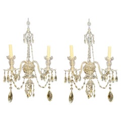 1900’s Baccarat 2 Lights Crystal Sconces - Pair 