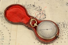 1900s Barometric Altimeter Antique Measuring Instrument in Original Case