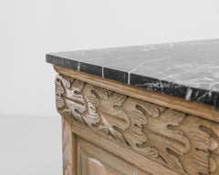 1900s Belgian Bleached Oak and Black Marble Buffets, a Pair